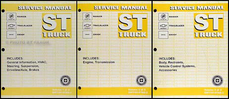 2005 Rainier Trailblazer Envoy Repair Manual Original 3 Volume Set 