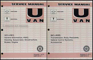 2005 Venture Montana Repair Manual Original 2 Volume Set 