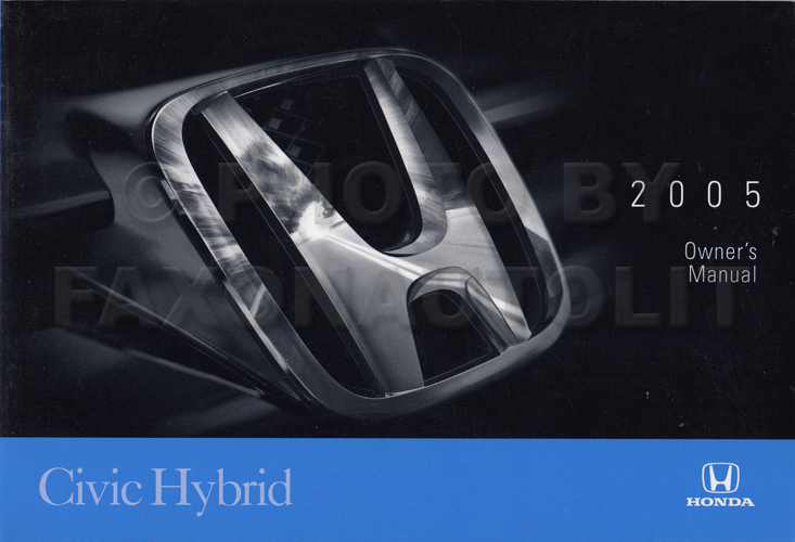 2005 Honda Civic Hybrid Owner's Manual Original