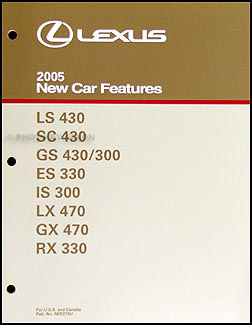 2005 Lexus Features Manual Original