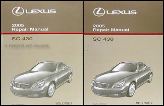 2005 Lexus SC 430 Repair Manual Original 2 Volume Set