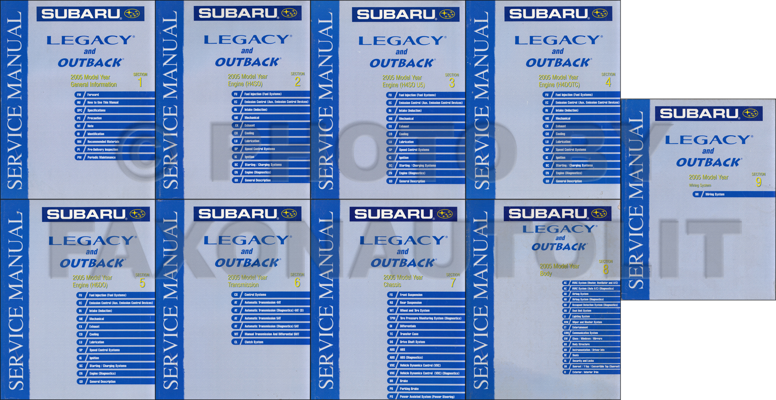 2002 Subaru Legacy & Outback Repair Manual Set Original - 9 volumes