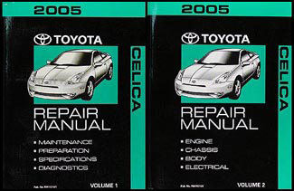 2005 Toyota Celica Repair Manual 2 volume Set Original 