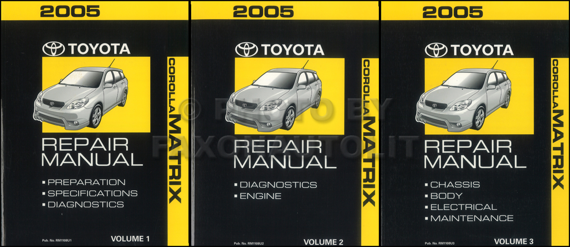 2006 Toyota Corolla Matrix Repair Manual Original 3 Volume Set