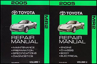 2005 Toyota MR2 Spyder Repair Manual Set Original