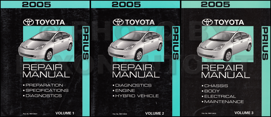 2004 Toyota Prius 3 Vol. Set Repair Manual Original