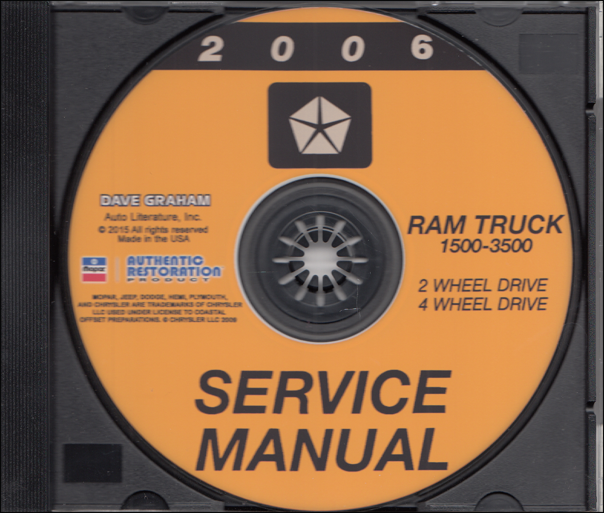 2006 Dodge Ram Truck CD Repair Shop Manual 1500-3500