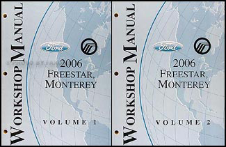 2006 Ford Freestar Mercury Monterey Original Repair Shop Manual 2 Vol. Set