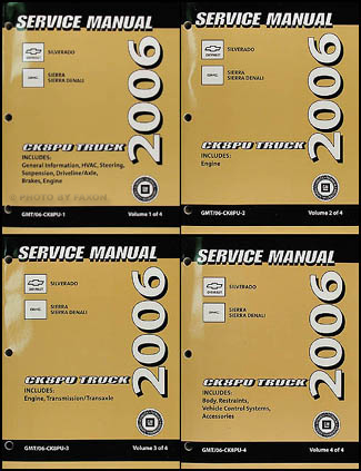 2006 Silverado and Sierra Repair Manual Original 4 Volume Set 