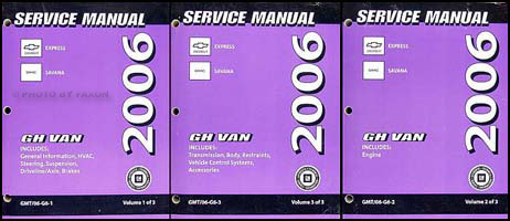 2006 Express and Savana Repair Shop Manual 3 Volume Set Original