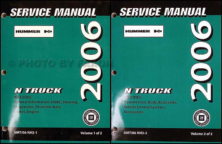 2006 Hummer H3 Repair Manual 2 Volume Set Original 
