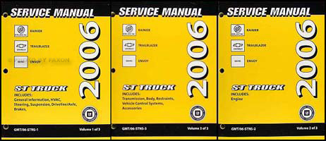 2006 Rainier Trailblazer Envoy Repair Manual Original 3 Volume Set 