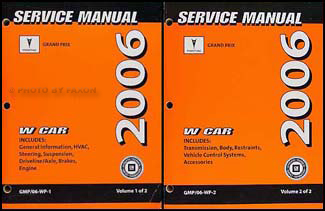 2006 Pontiac Grand Prix Repair Manual Original 2 Volume Set 