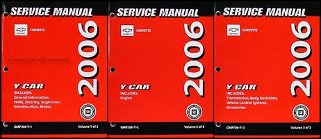 2006 Chevrolet Corvette Repair Manual Original 3 Volume Set 