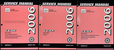 2006 Chevrolet Malibu Repair Manual Original 3 Volume Set