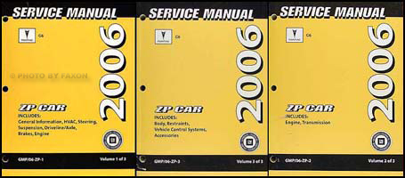 2006 Pontiac G6 Repair Manual 3 Volume Set Original