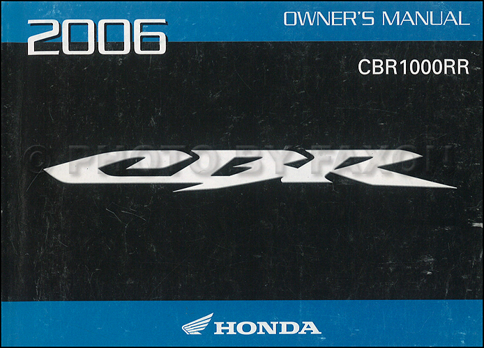 2006 Honda CBR1000RR Motorcycle Owner's Manual Original