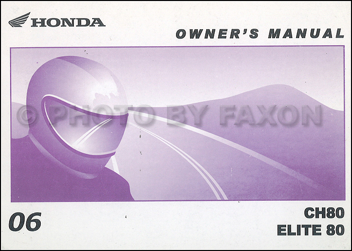 2006 Honda Elite 80 Scooter Owner's Manual Original