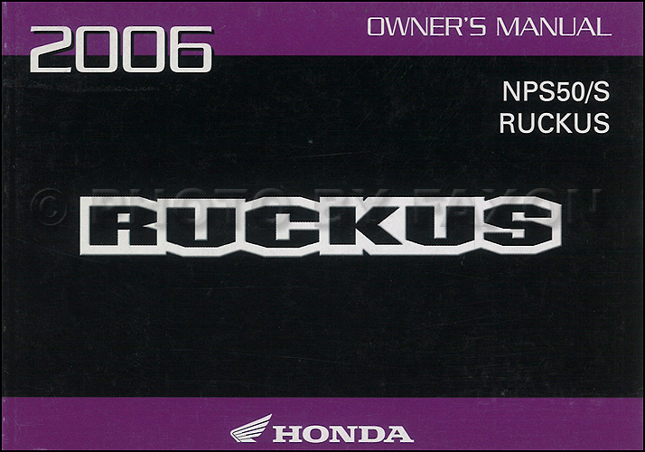 2006 Honda Ruckus Scooter Owner's Manual Original