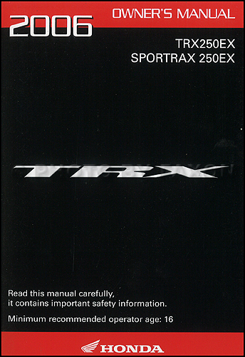 2006 Honda Sportrax 250EX ATV Owner's Manual Original TRX250EX