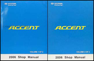 2006 Hyundai Accent Repair Manual 2 Volume Set Original 