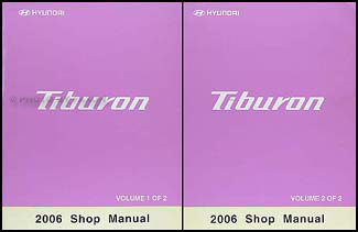 2006 Hyundai Tiburon Shop Manual Set Original