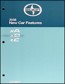 2006 Scion xA xB tC Features Manual Original