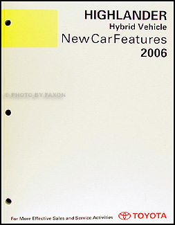 2006 Toyota Highlander Hybrid Features Manual Original