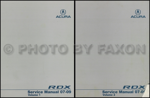 2007-2009 Acura RDX Repair Shop Manual 2 Volume Set
