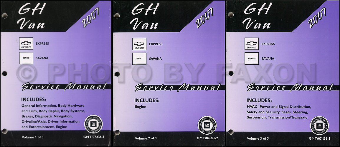 2007 Express Van Savana Repair Shop Manual 3 Volume Set Original Chevy GMC