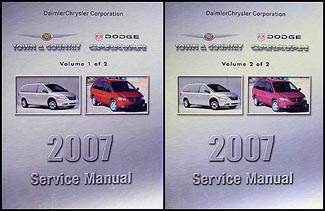 2007 Chrysler Town & Country Dodge Caravan Repair Shop Manual Original Set