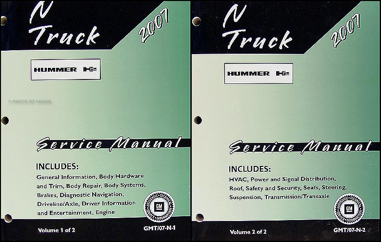 2007 Hummer H2 Repair Manual 2 Volume Set Original 