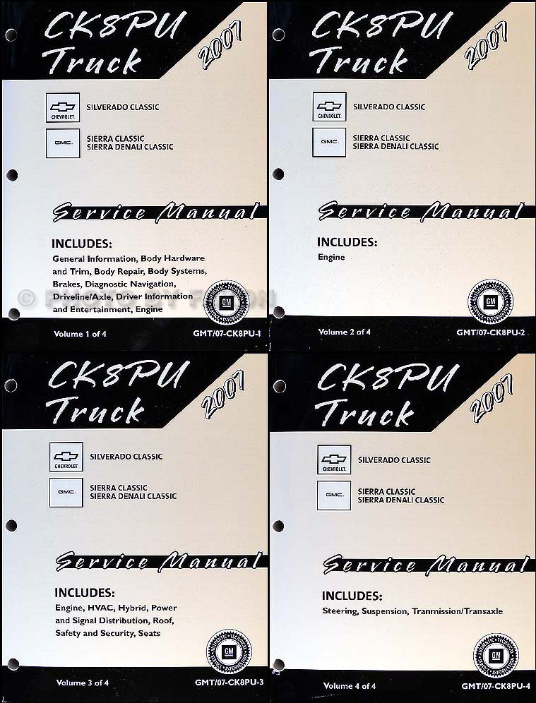 2007 Silverado Classic and Sierra Classic Repair Shop Manual Set CK8