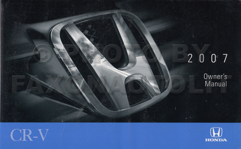 2007 Honda CR-V Owner's Manual Original