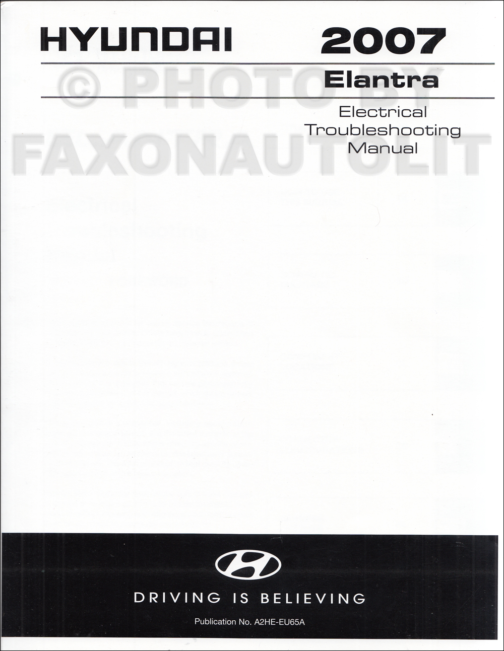 2007 Hyundai Elantra Electrical Troubleshooting Manual Reprint