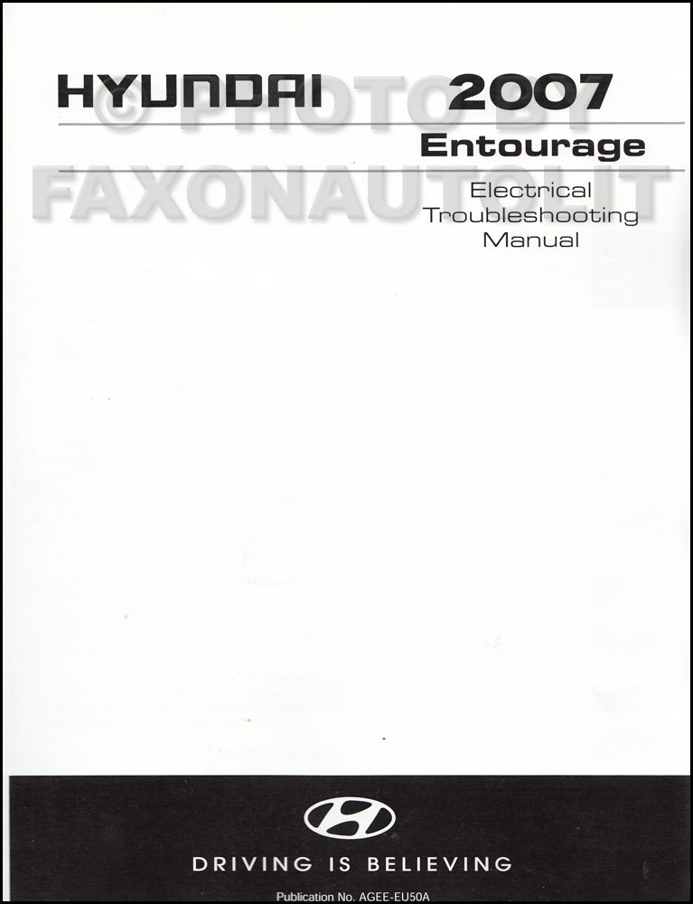 2007 Hyundai Entourage Electrical Troubleshooting Manual Factory Reprint