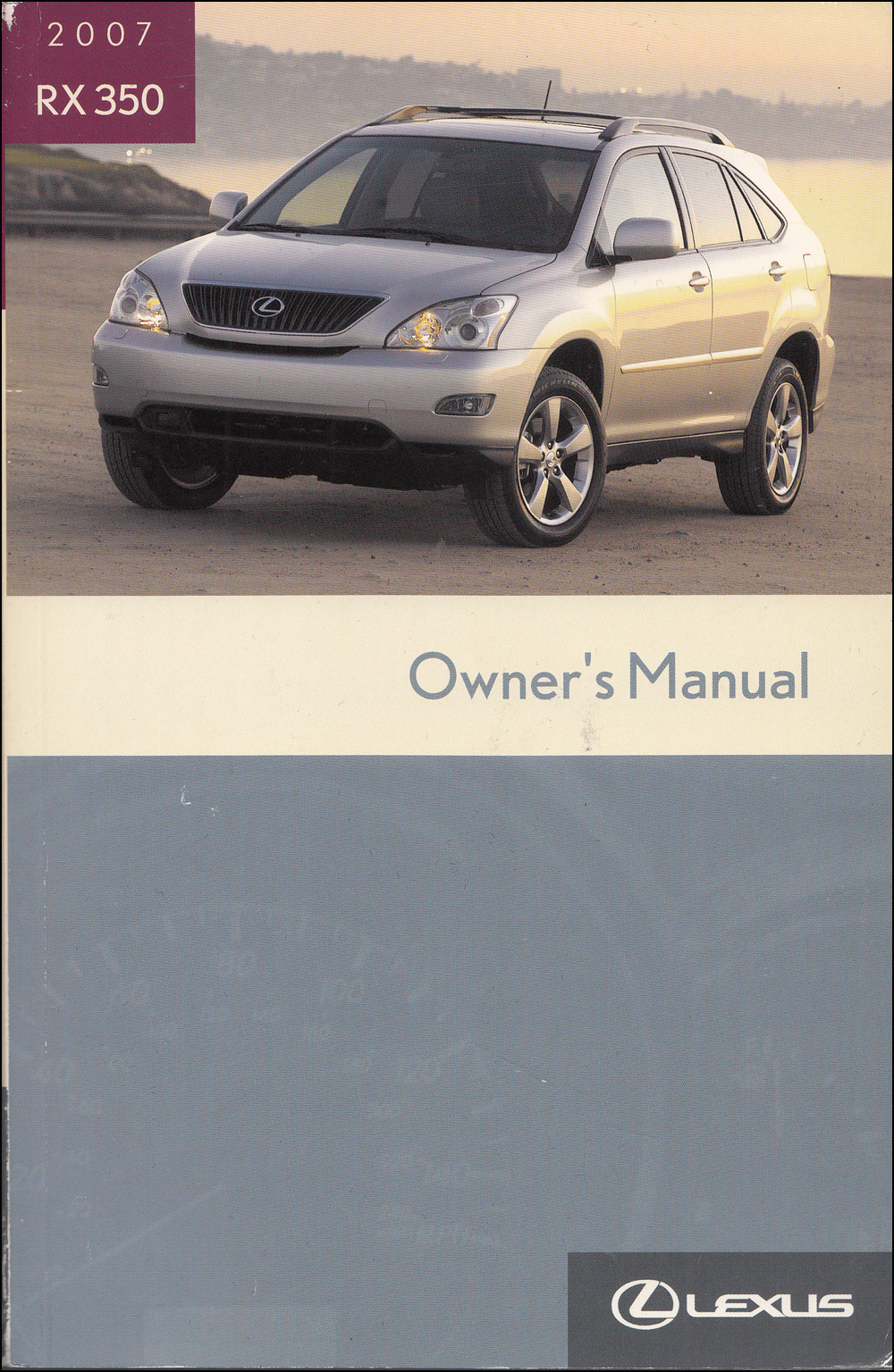 2007 Lexus RX 350 Owners Manual Original