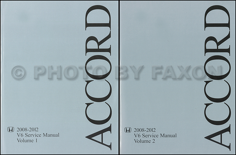 2008-2012 Honda Accord V6 Repair Shop Manual 2 Volume Set