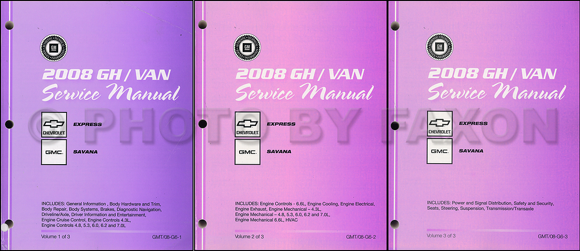 2008 Express Van Savana Repair Shop Manual 3 Volume Set Original Chevy GMC