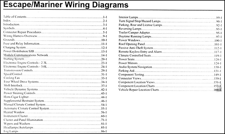 2008 Ford Escape & Mercury Mariner Wiring Diagram Manual Original  2008 Mercury Mariner Stereo Wiring Diagram    Faxon Auto Literature