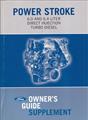 2008 Ford Power Stroke 6.0L 6.4L Diesel Engine Owner's Manual Supplement Original