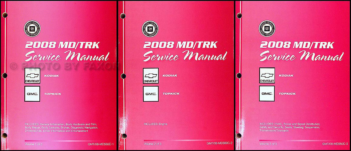 2008 Topkick and Kodiak Repair Shop Manual 3 Vol. Set Original