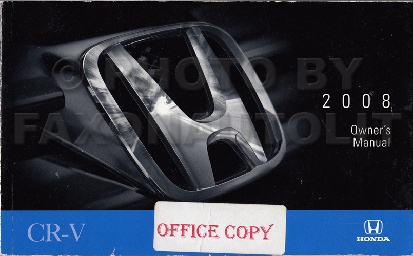 2008 Honda CR-V Owner's Manual Original