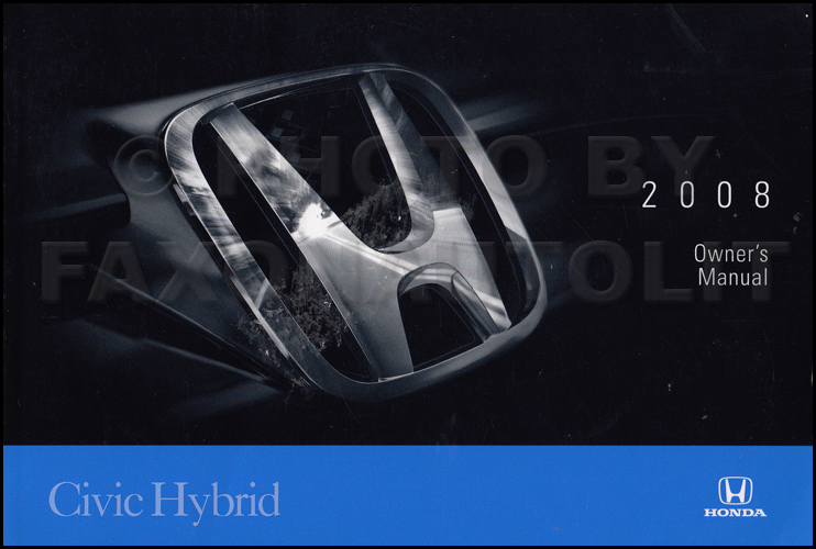 2008 Honda Civic Hybrid Owner's Manual Original