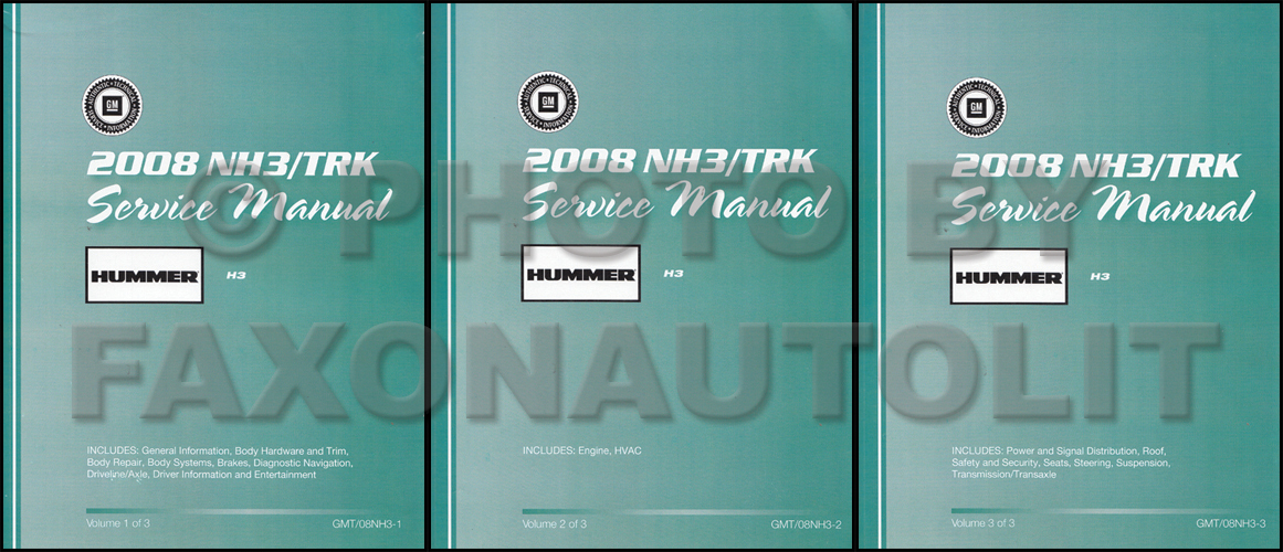 2008 Hummer H3 Repair Manual 2 Volume Set Original 
