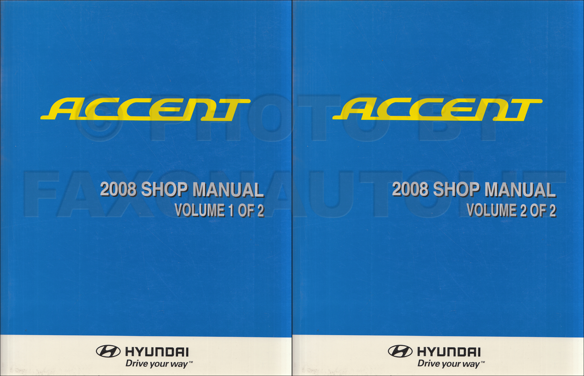1999 Hyundai Accent Shop Manual Original 2 Volume Set 