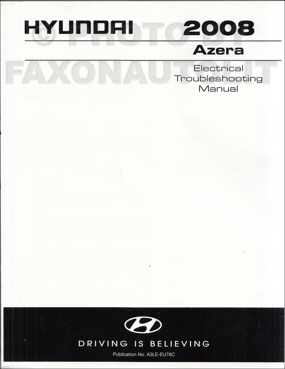 2008 Hyundai Azera Electrical Troubleshooting Manual Reprint