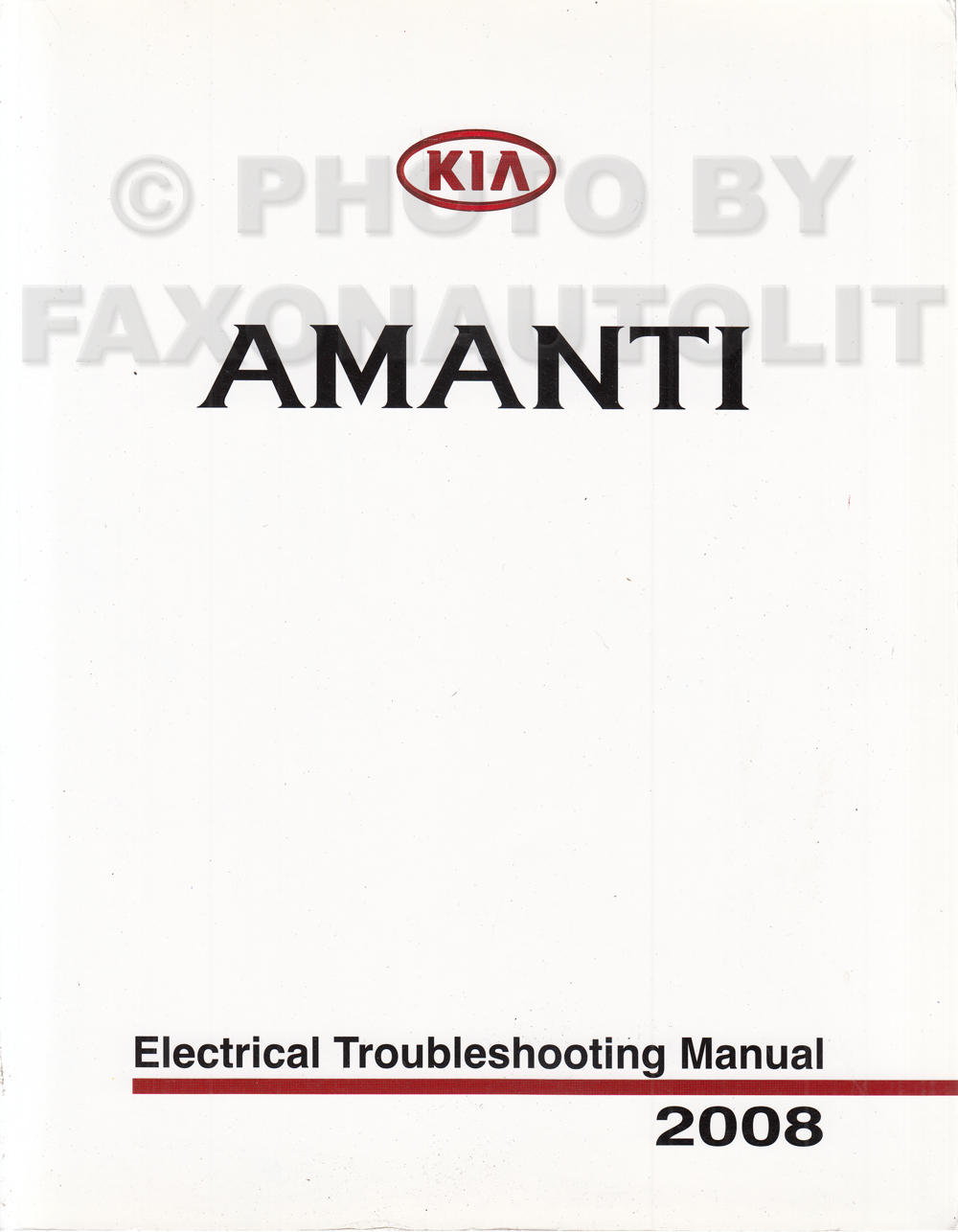 2008 Kia Amanti Electrical Troubleshooting Manual Original