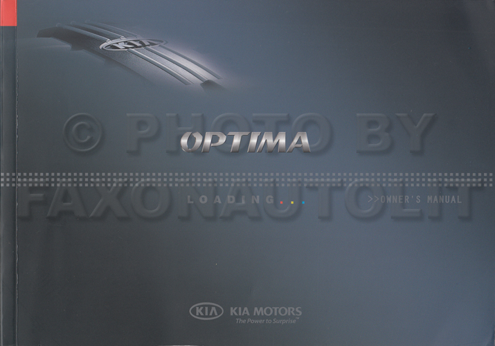 2008 Kia Optima Owners Manual Original