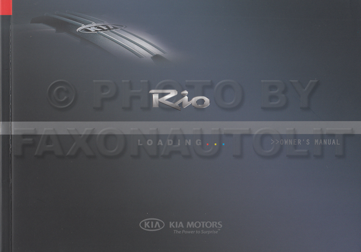 2008 Kia Rio Owners Manual Original